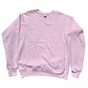 Hanes Sweatshirt Mens Small Pink Long Sleeve Eco Smart Blank Pullover